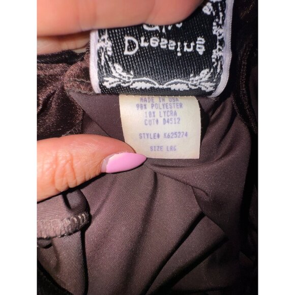 Brown Velvet Long Sleeve Cardigan Jacket Large Classic Goth Luxe Y2K Minimalist - Picture 6 of 7